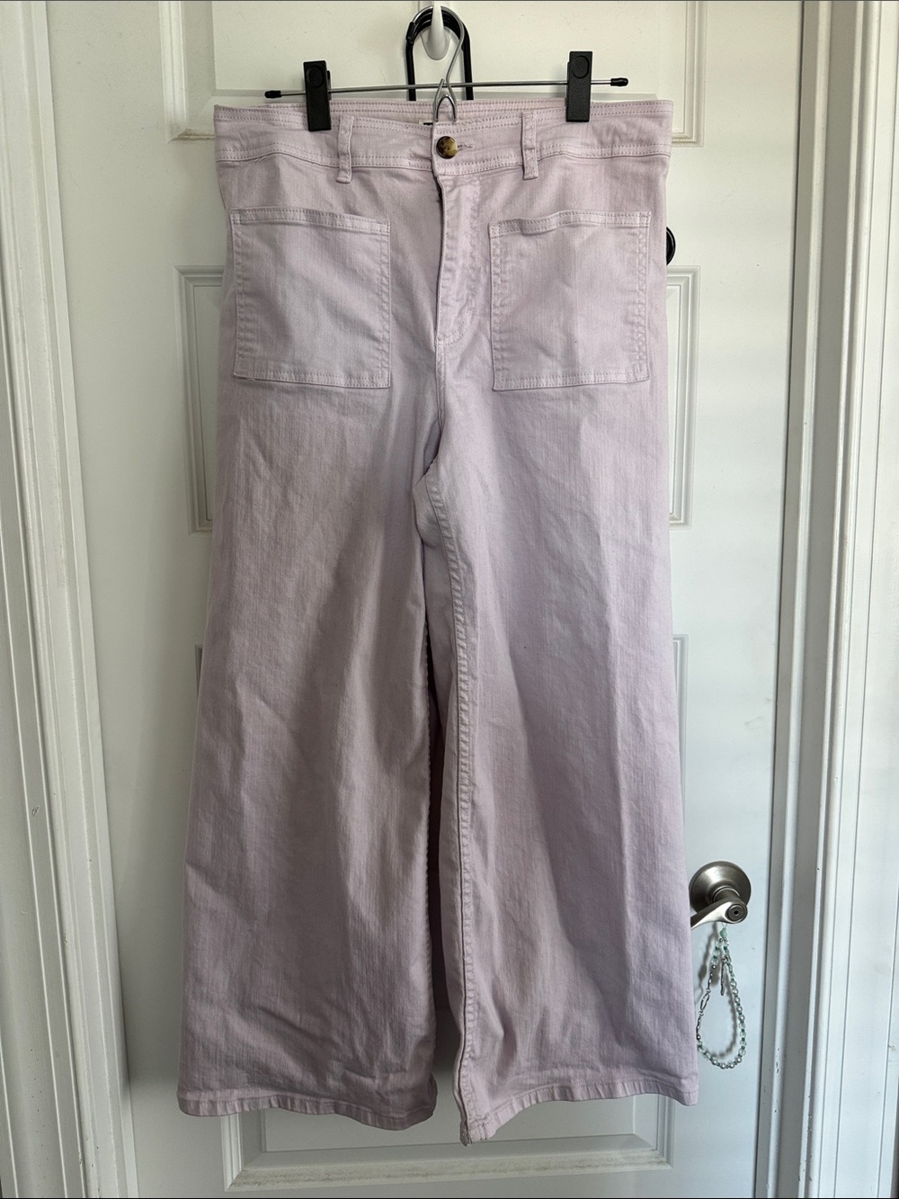 Billabong Free Spirit Stretch Cotton Crop Wide Leg Pants - Lilac Ash